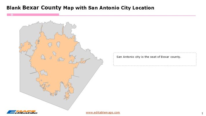 Texas San Antonio map - Editable PowerPoint Maps